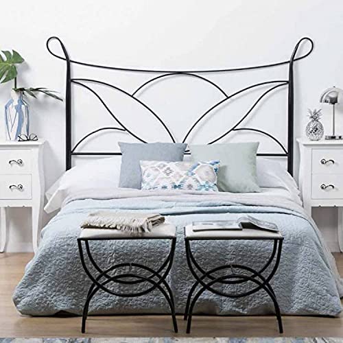 Genérico Cabecero de forja para Cama Modelo Salvador. para Cama de 150 cm. Varios Tonos de Color. (Negro)
