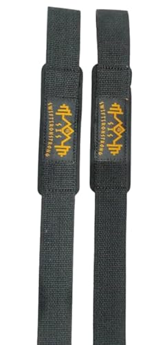 Genérico SIS. Straps de Gym. Correas de Levantamiento de Barras y Pesas Realizar Powerlifting o Levantamiento de Mancuernas. Agarraderas de Gimnasio Fuertes y Resistentes (Negro)