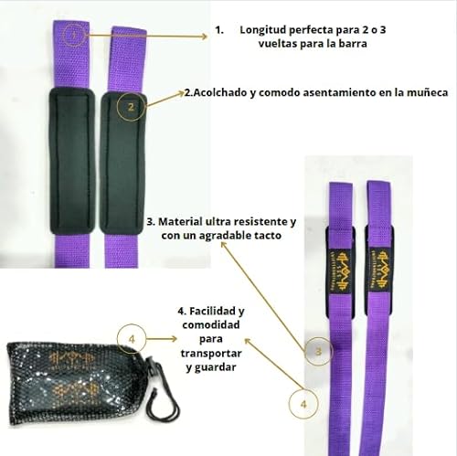 Genérico SIS. Straps de Gym. Correas de Levantamiento de Barras y Pesas Realizar Powerlifting o Levantamiento de Mancuernas. Agarraderas de Gimnasio Fuertes y Resistentes (Negro)