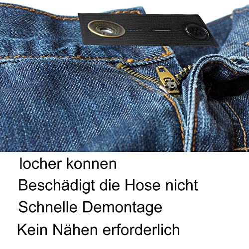 GGISUI 5 Piezas Ajustables de La Cintura Extensor, Extensor Boton Pantalon Reutilizables, Pantalones Extensores de Botones Extensor para ​Mujeres Embarazadas Personas obesas pantalones vaqueros