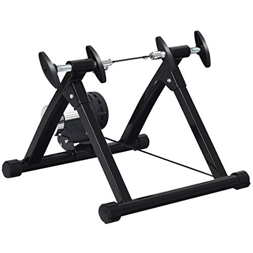 Giantex GAINETX Rodillo de Bicicleta Plegable con Cierre Rápido, Carga Máxima de 100 kg, para Entrenamiento en Casa, Entrenamiento de Ciclismo en Interior, Unisex, para Neumáticos de 26-28", Negro