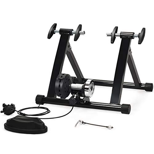 Giantex GAINETX Rodillo de Bicicleta Plegable con Cierre Rápido, Carga Máxima de 100 kg, para Entrenamiento en Casa, Entrenamiento de Ciclismo en Interior, Unisex, para Neumáticos de 26-28", Negro