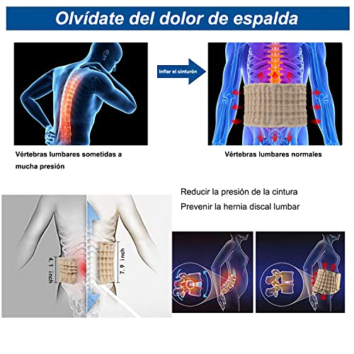GINEKOO - Cinturón de espalda de descompresión física para alivio del dolor de espalda baja, apoyo de espalda y cinturón de tracción lumbar (cintura de 29 a 49 pulgadas)