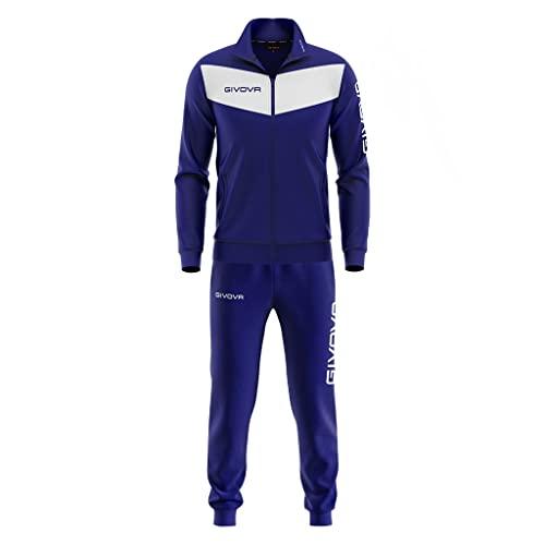 Givova Visa Chandal, Hombre, Multicolor (Azul oscuro/Blanco), M