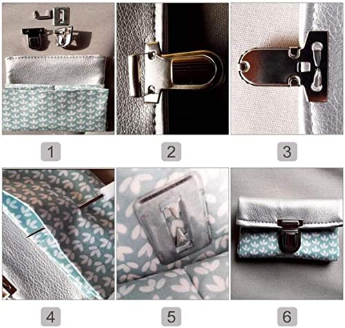GNAUMORE Cierres para Bolsos y Carteras Set,8 PCS Broches De Bloqueo Gire la Cerradura Cerradura Decorativa Cierre de Metálico,Cierres para Bolsos de Cuero,Cierre de Bolsos Metalicos(Plata y Dorado)