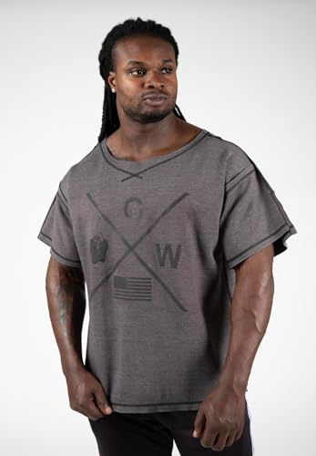 Gorilla Wear Sheldon Work out Top-Camiseta Deportiva, Black, Medium para Hombre