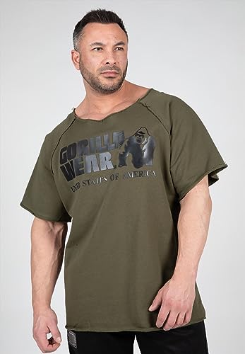 Gorilla Wear Top Classic Work out Camiseta, Verde, Extra-Large para Hombre