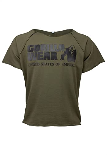 Gorilla Wear Top Classic Work out Camiseta, Verde, Extra-Large para Hombre