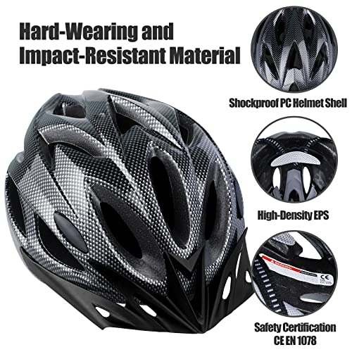 GOXIFACA Casco Bicicleta Adulto con Visera Extraíble Forro Lavable Cascos Bicicleta Montaña Ajustable para Adultos Que Montan en Montañas y Carretera (Tamaño de la Cabeza 58-62cm)