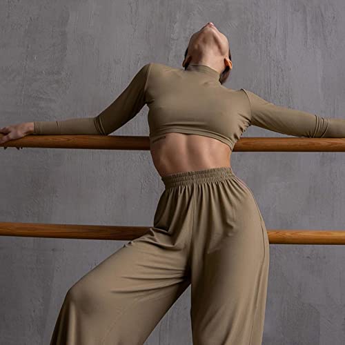 Greensen Trajes Deportivos para Mujer, Traje para Correr, Chándal, Conjunto de Yoga para Fitness, Traje de Yoga, Traje de Ocio, Ropa Deportiva, Ropa de Calle(m-Caqui)