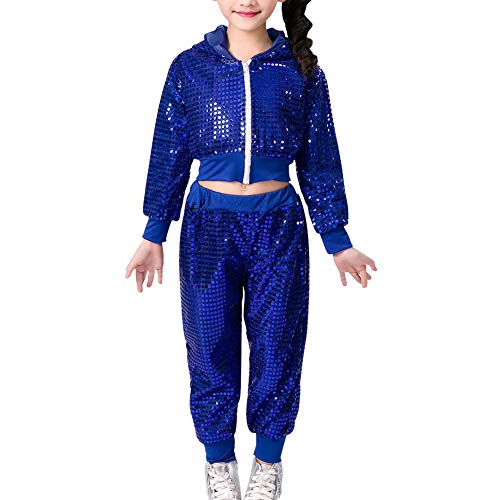 Gtagain Disfraz Moderno Lentejuelas Ropa - Competencia Baile Niños Niñas Lentejuelas Hip Hop Traje de Calle Conjunto de Ropa de Baile Jazz Moda Fiesta
