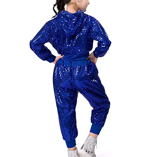 Gtagain Disfraz Moderno Lentejuelas Ropa - Competencia Baile Niños Niñas Lentejuelas Hip Hop Traje de Calle Conjunto de Ropa de Baile Jazz Moda Fiesta