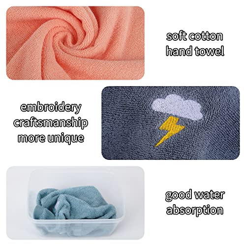 Guaksxi 4 toallas de baño para niños, suaves en 4 colores, toallas de baño para niños, 100 % algodón, toallas de baño para niños (25 x 50 cm, dibujos animados multicolores)