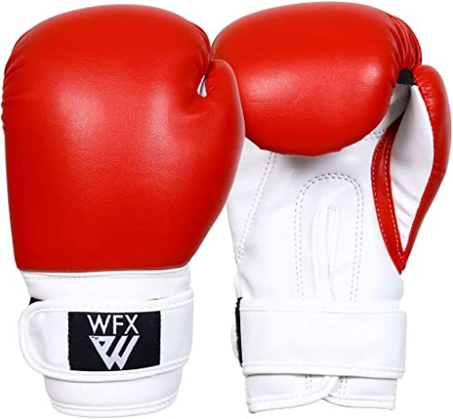 Guantes de boxeo para niños para artes marciales Sparring Junior Mitts de cuero resistente MMA Training Punch Bag Guantes llamativos Muay Thai Kick Boxing Niños y Niñas (rojo, 6 onzas)