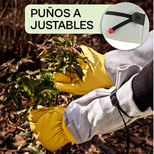 Guantes de Jardinería con Protección para el Antebrazo - A Prueba de Espinas - Certificado EN 388 (M)