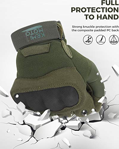 Guantes Tácticos Militares, Guantes Moto Hombre,Guantes de Pantalla Táctil con Duro Proteccion, Guantes Airsoft Dedo Completo Antideslizante para MTB ATV Escalada Paintball Motocross Bicicleta MTB