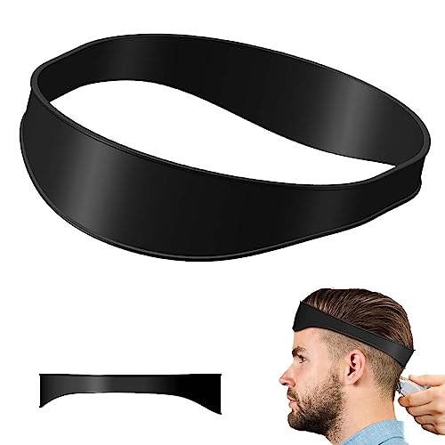 Guía de corte de pelo de silicona cinta de corte de pelo negro corte de cuello plantilla de afeitar antideslizante silicona corte de pelo cinta curva para cortes de pelo de bricolaje