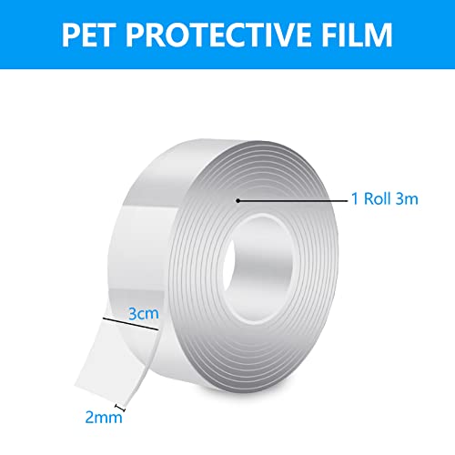Gvolatee 3M Cinta Doble Cara Extrafuerte Transparente, Celo Adhesiva Removible Lavable Antideslizante, Nano Tape Reutilizable No Deja Rastros para Alfombra, Pared Fotos Sin Taladrar, Coche
