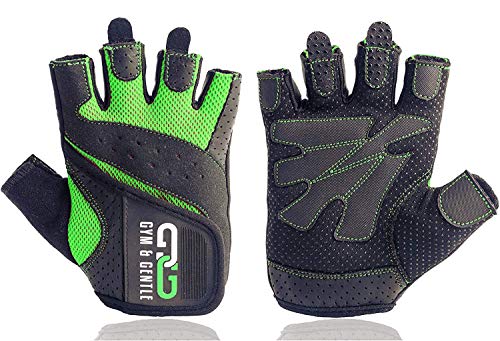 Gym & Gentle Guantes de fitness para mujer – Protección para deportes de fuerza, bicicleta, culturismo, entrenamiento de pesas, gimnasio (verde, M)