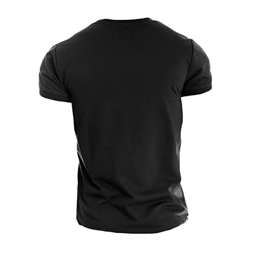 GYMTIER Alpha - Camiseta de gimnasio Spartan Gym para hombre, para culturismo y levantamiento de pesas, Negro, XXL