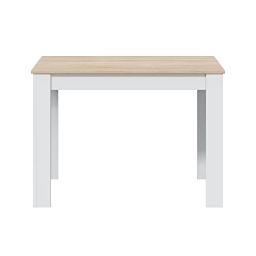 Habitdesign Mesa Auxiliar Fija, Mesa Comedor o Cocina, Acabado en Color Blanco Artik y Roble Canadian, Modelo Cloe, Medidas: 109 cm (Ancho) x 67 cm (Fondo) x 78 cm (Alto)