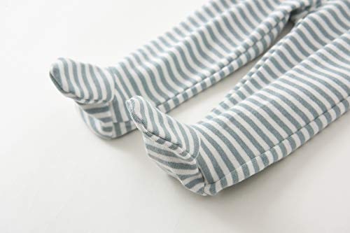 HahaNice Pantalones de bebé con pies, ropa para recién nacido, 12 meses, paquete de 2, verde, 6-12 Meses