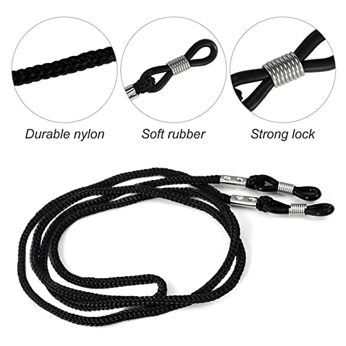 Hanyousheng 4 Piezas Cuerda para Gafas, Cuerda de Gafas Antideslizante, Cuerda de Montura de Gafas, Cuerda de Gafas de Sol de Nylon, Cadenas de Gafas Ajustable para Mujer Hombre niño