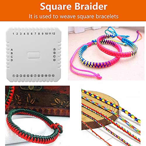 HAOBIN 4 piezas Kumihimo Redondo Disco Placa De Trenzado Pulseras Kumihimo Cuadrado Disco Kumihimo Pulseras Herramientas De Tejido De JoyeríA De Pulsera Diy Hecha A Mano Para Cuerda Trenzada Artesanal