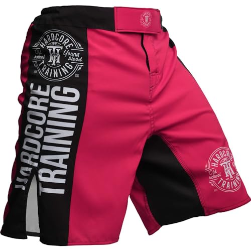 Hardcore Training Shorts de Combate para Mujeres Rosa MMA Boxeo Fitness Muay Thai Kickboxing Combate Grappling Gimnasio Femenino Pantalones Cortos de Entrenamiento (M, Rosa)