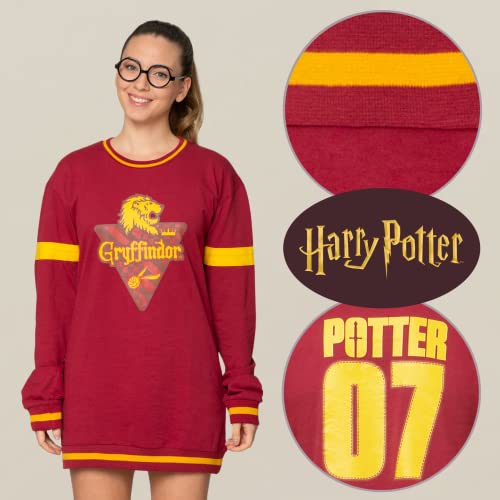 Harry Potter Sudadera Niña, Pullover Suéter Chandal Ropa para Niña, Hogwarts Vestido Sudadera Gryffindor, Regalo Niñas y Adolescentes, Talla 9-10 Años