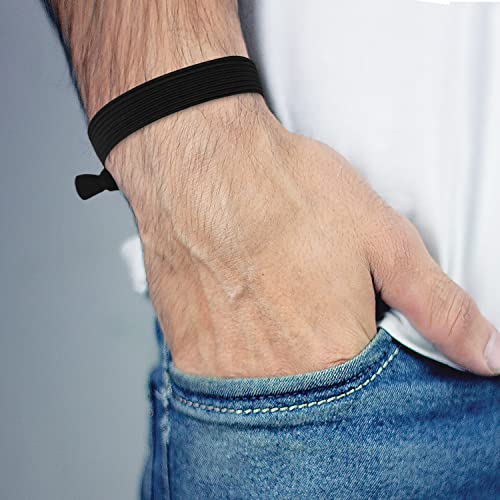 HAVHAF Lazos anudados para el cabello para hombres para hombres (ancho, negro), Sin daños Rotura de pliegues Corbata para el cabello para hombres con cabello largo, para bollos 5 Unidad (Paquete de 1)