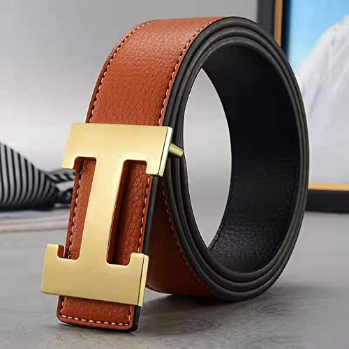 HCMA Cinturones de Hombre con Logotipo H de Cuero para diseño único clásico de Negocios, sensación Elegante, Cinturones Coloridos cómodos a la Moda para Mujer