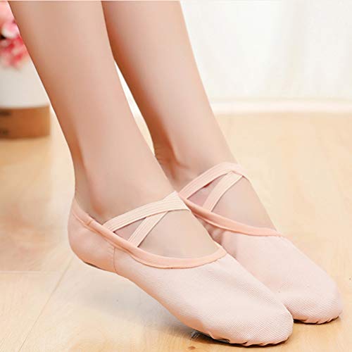 Healifty Zapatos de Baile de Suela Blanda Zapatos Deportivos de Gimnasia de Yoga Talla 29 Cordones Libres Transpirables para Estudiantes Niñas Adolescentes Niños