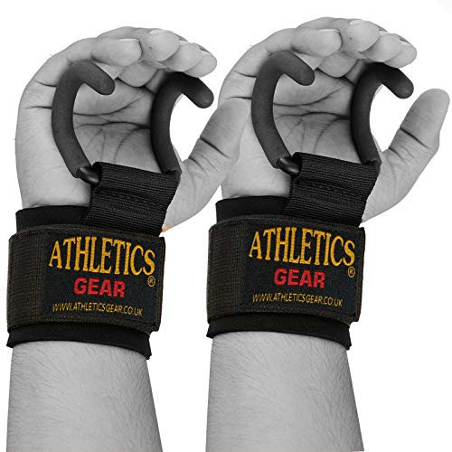 Heavy Duty Pro - Ganchos para levantamiento de pesas (2 unidades), guantes de levantamiento de pesas para levantamiento de pesas, peso muerto, soporte de muñeca (doble gancho)