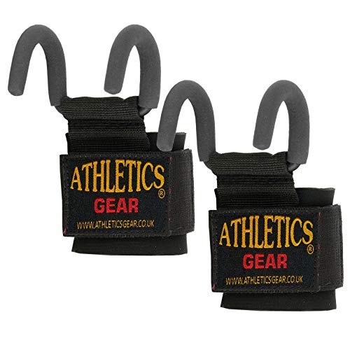 Heavy Duty Pro - Ganchos para levantamiento de pesas (2 unidades), guantes de levantamiento de pesas para levantamiento de pesas, peso muerto, soporte de muñeca (doble gancho)