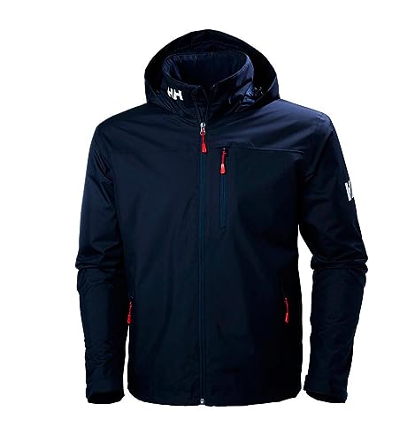 Helly Hansen Crew Hooded Midlayer - Chaqueta Impermeable, Cortavientos y Transpirable, con Forro Polar y Capucha Integrados, Hombre, Azul (597 Navy), 2XL