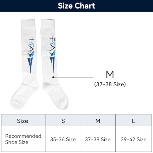 HERCHR Calcetines de Esgrima, Calcetines Largos Transpirables de Algodón Absorba el Sudor Medias Protectoras Elásticas para Esgrima para Niños y Adultos(M)