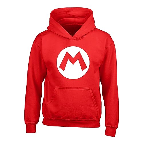 Heroes Inc. Sudadera con Capuachas para Niños Insignia Oficial de Super Mario - Rojo, 5-6 Años