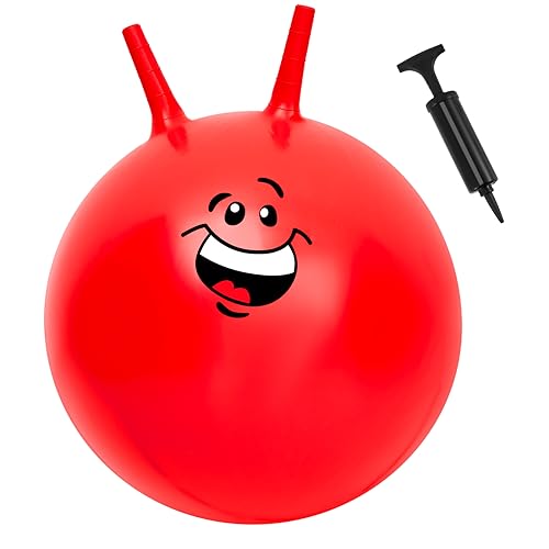 Hestya Pelotas de Tolva de Rebote Bolas de Ejercicio Retro Grandes de 65 cm Balón Saltarín Inflable Gigante con Bomba para Adultos Niños Jardín Exterior Interior Juego Yoga Actividad