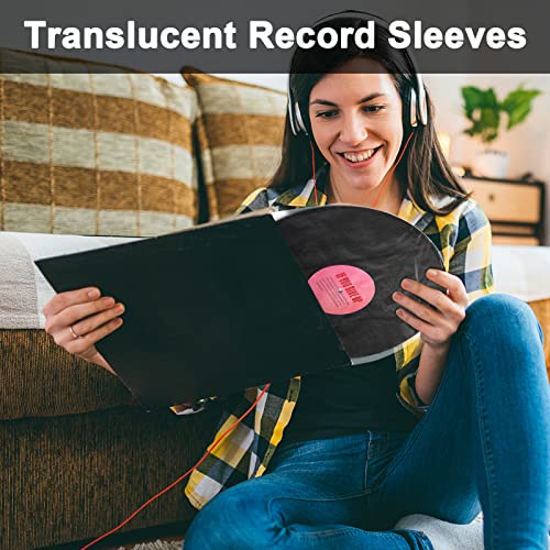 Heveer Fundas para Discos de Vinilo Fundas de Vinilo Fundas Interiores Antiestáticas para Discos Individuales 12 Pulgadas 50 Piezas