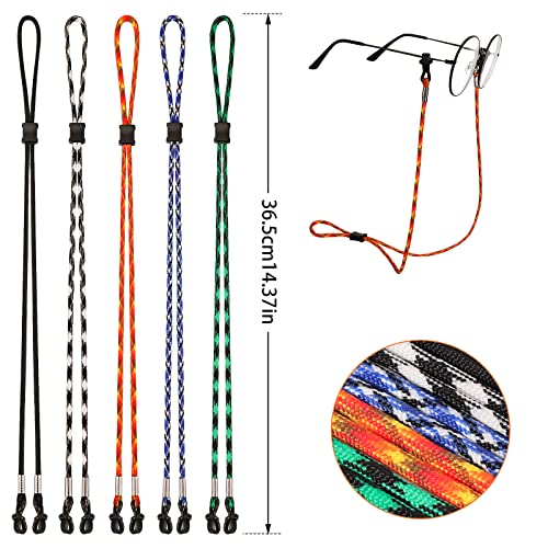 Hifot Cordon para Gafas de Sol Deportivas, 5 Piezas, Soporte Correa, Sistema de retención de Gafas Ajustable