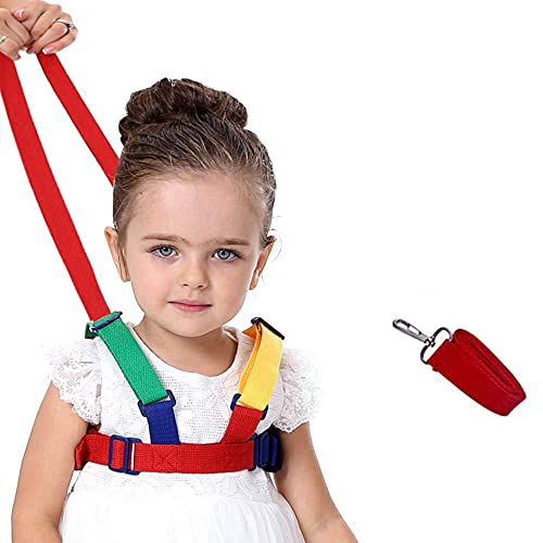 HINATAA Correa de seguridad antipérdida, 2 en 1, arnés de seguridad para caminar para niños pequeños, correa de cuerda para caminar (amarillo)