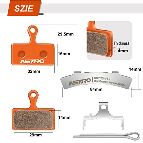 HNOOM 2 Pares Pastillas de Freno para Shimano Deore XT XTR SLX G01A G02A G02S G03S (Pastillas de Freno Bicicleta de Cerámica)(Naranja)