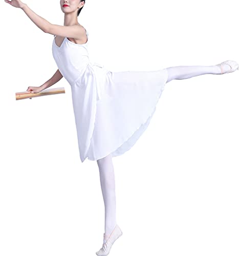 Hoerev Adulto Envoltura Envuelta Falda de Ballet Danza de Ballet Dancewear,Blanco,S
