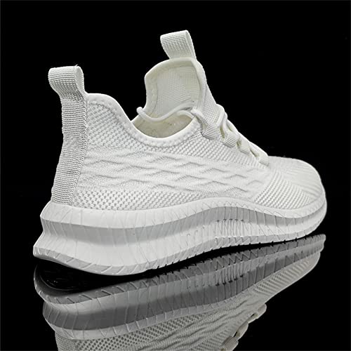 Hombre Zapatillas Deportes Fitness Running Training Zapatillas Deportivas Casual Sneakers,Blanco,42EU