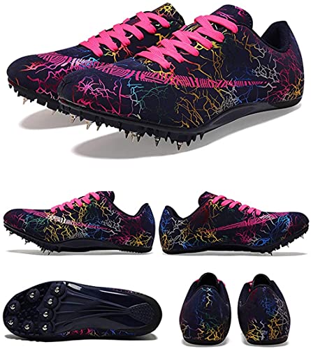 Hombres Mujeres Spike Shoes Spikes y Campo Spikes Profesionales Atletas Racing Racing 8 Nails Spikes Shoes Pista y Campo Sneaker Caucho Pista al Aire Libre (Color : A, Size : 37 EU)