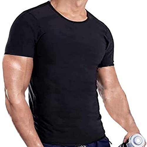 Hombres Traje de sudor Neopreno Sauna Camisa Sauna Camisetas Sudor Sauna Traje Body Shaper Entrenamiento Neopreno Camiseta sin mangas Chaquetas de entrenamiento Ropa Ejercicio Fitness Manga corta