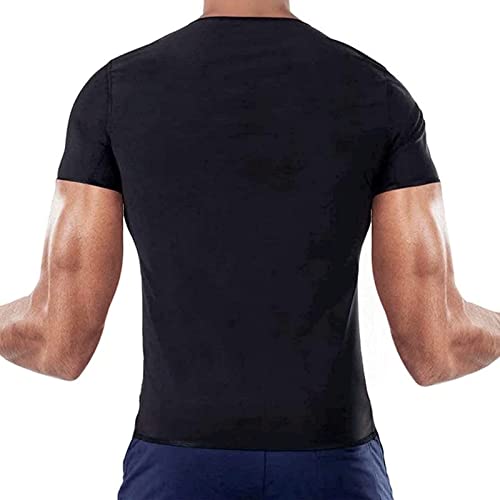 Hombres Traje de sudor Neopreno Sauna Camisa Sauna Camisetas Sudor Sauna Traje Body Shaper Entrenamiento Neopreno Camiseta sin mangas Chaquetas de entrenamiento Ropa Ejercicio Fitness Manga corta