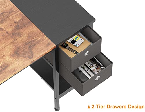 HOMIDEC Mesa Escritorio,Mesa Ordenador con Cajón Escritorio de Oficina para Estudiantes y Trabajadores,Escritorios de Estilo Moderno para Dormitorio, Hogar, Oficina (140x60x75cm)