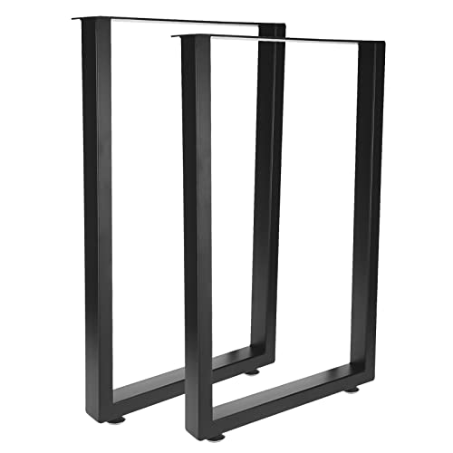 Homtone Patas de muebles industriales, patas de mesa de tubo cuadrado rústico industrial, patas de banco de silla de hierro (71 cm de alto, cuadradas)